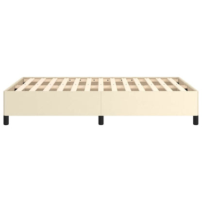 Bed Frame without Mattress Cream 120x190 cm Small Double Faux Leather