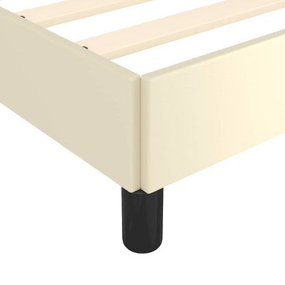 Bed Frame without Mattress Cream 120x190 cm Small Double Faux Leather
