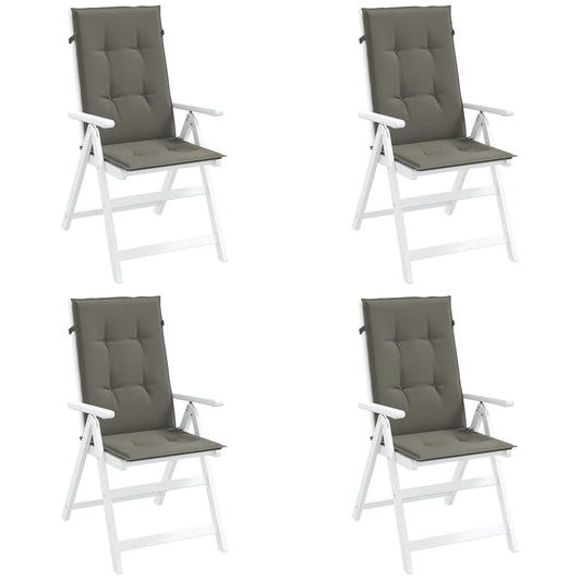 Highback Chair Cushions 4 pcs Melange Dark Grey 120x50x4 cm Fabric