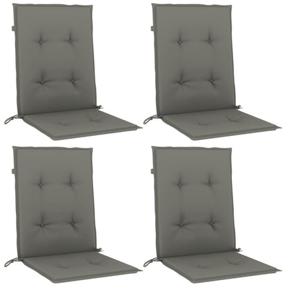 Lowback Chair Cushions 4 pcs Melange Dark Grey 100x50x4 cm Fabric