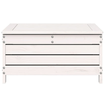 Garden Footstool White 62x63.5x32 cm Solid Wood Pine