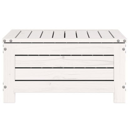 Garden Footstool White 62x63.5x32 cm Solid Wood Pine