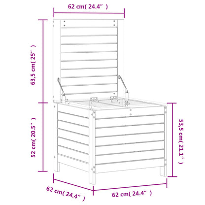 Garden Footstool White 62x63.5x53.5 cm Solid Wood Pine