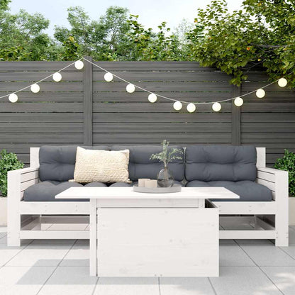 Garden Table White 100x50x75 cm Solid Wood Pine