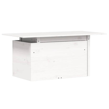Garden Table White 100x50x75 cm Solid Wood Pine