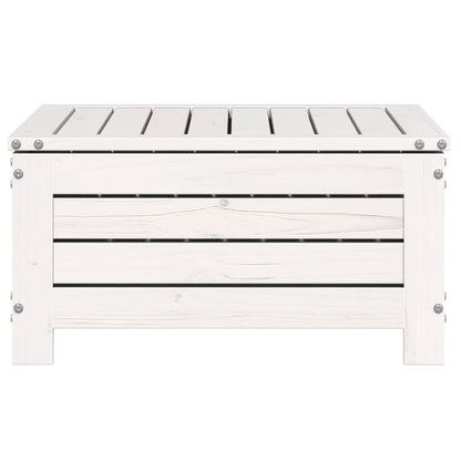 Garden Footstool with Cushion White Solid Wood Pine