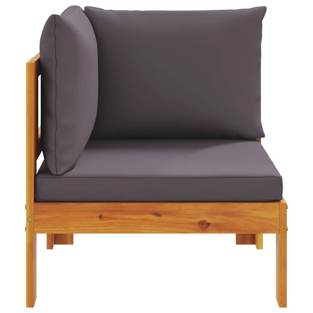 Garden Sofa Corner with Cushions Solid Wood Acacia