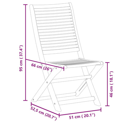 Folding Garden Chairs 2 pcs Solid Wood Acacia