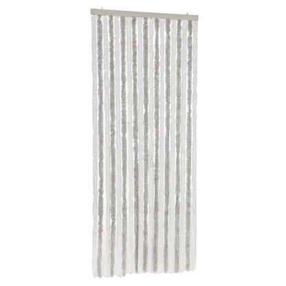 Fly Curtain Light Grey and White 56x200 cm Chenille
