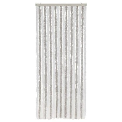 Fly Curtain Light Grey and White 56x200 cm Chenille