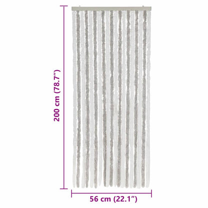 Fly Curtain Light Grey and White 56x200 cm Chenille