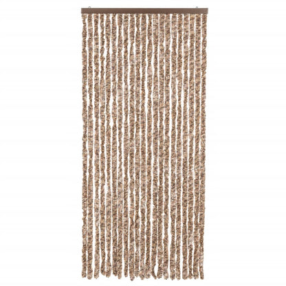 Fly Curtain Beige and Dark Brown 90x200 cm Chenille