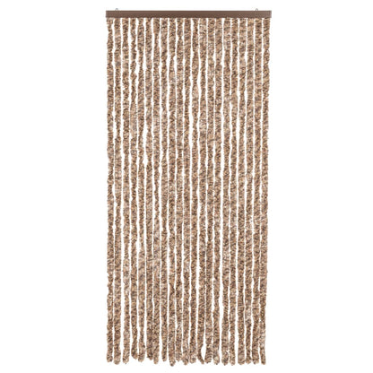 Fly Curtain Beige and Dark Brown 90x220 cm Chenille