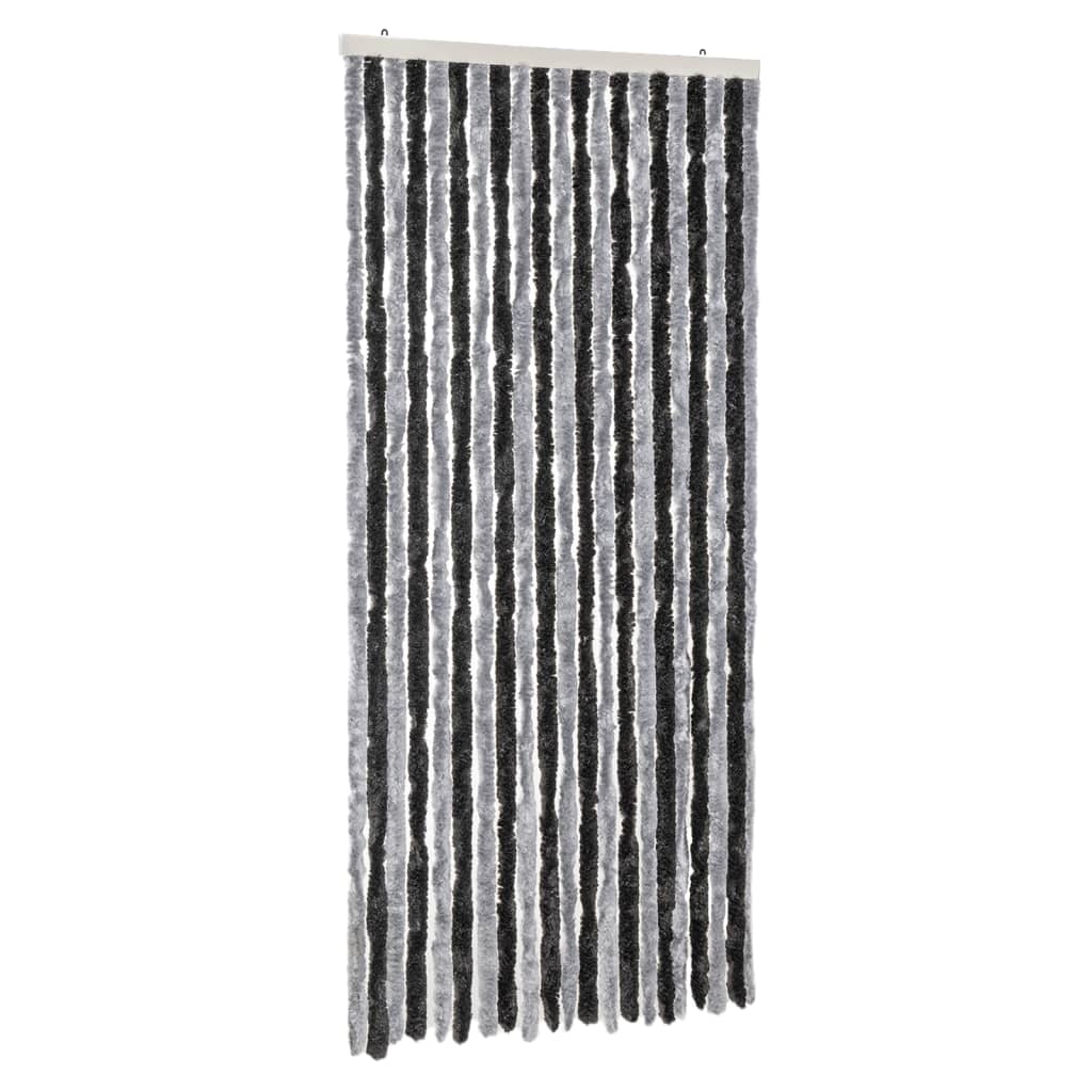 Fly Curtain Grey and Black 90x200 cm Chenille