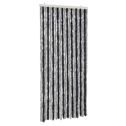 Fly Curtain Grey and Black 90x200 cm Chenille