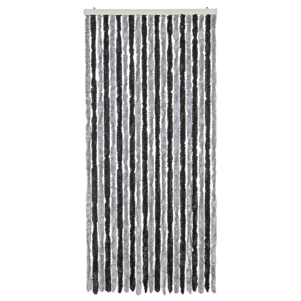 Fly Curtain Grey and Black 90x200 cm Chenille