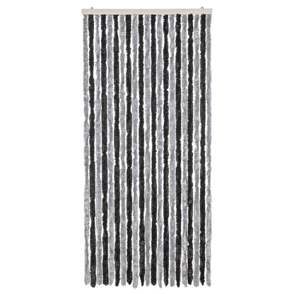 Fly Curtain Grey and Black 90x200 cm Chenille