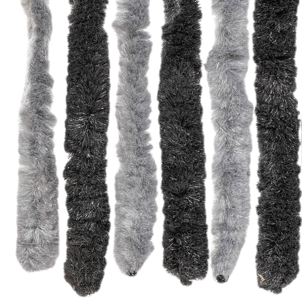 Fly Curtain Grey and Black 90x200 cm Chenille