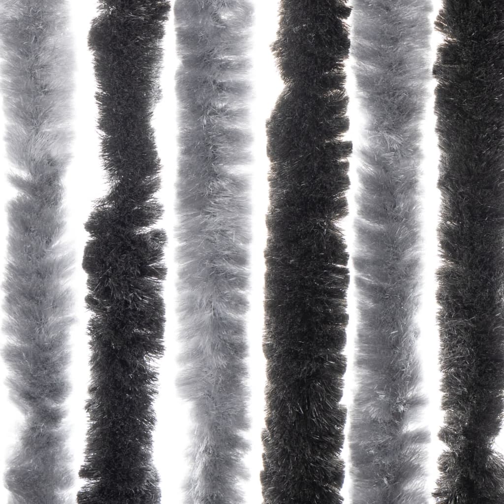 Fly Curtain Grey and Black 90x200 cm Chenille