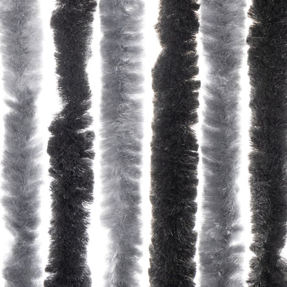 Fly Curtain Grey and Black 90x200 cm Chenille