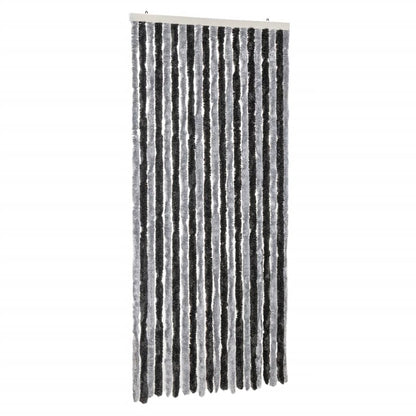 Fly Curtain Grey and Black 90x220 cm Chenille