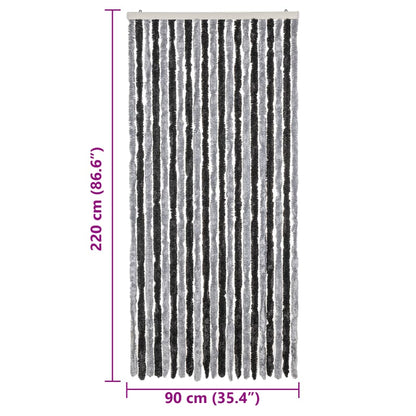 Fly Curtain Grey and Black 90x220 cm Chenille