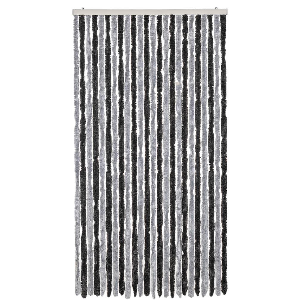 Fly Curtain Grey and Black 100x200 cm Chenille