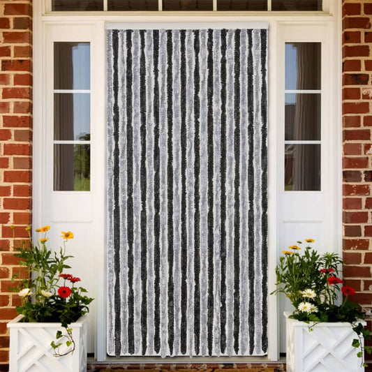 Fly Curtain Grey and Black 100x200 cm Chenille