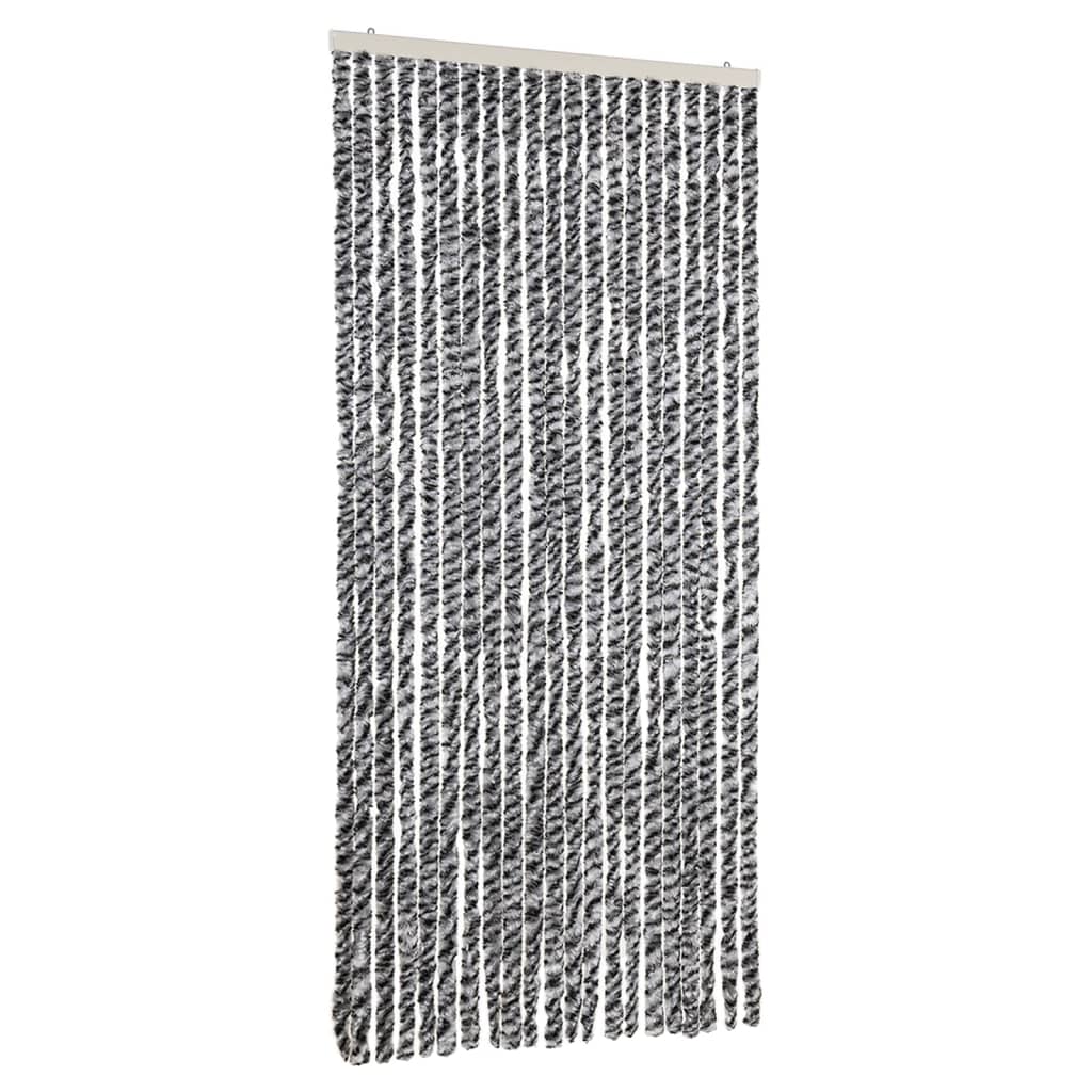 Fly Curtain Grey and Black and White 90x200 cm Chenille