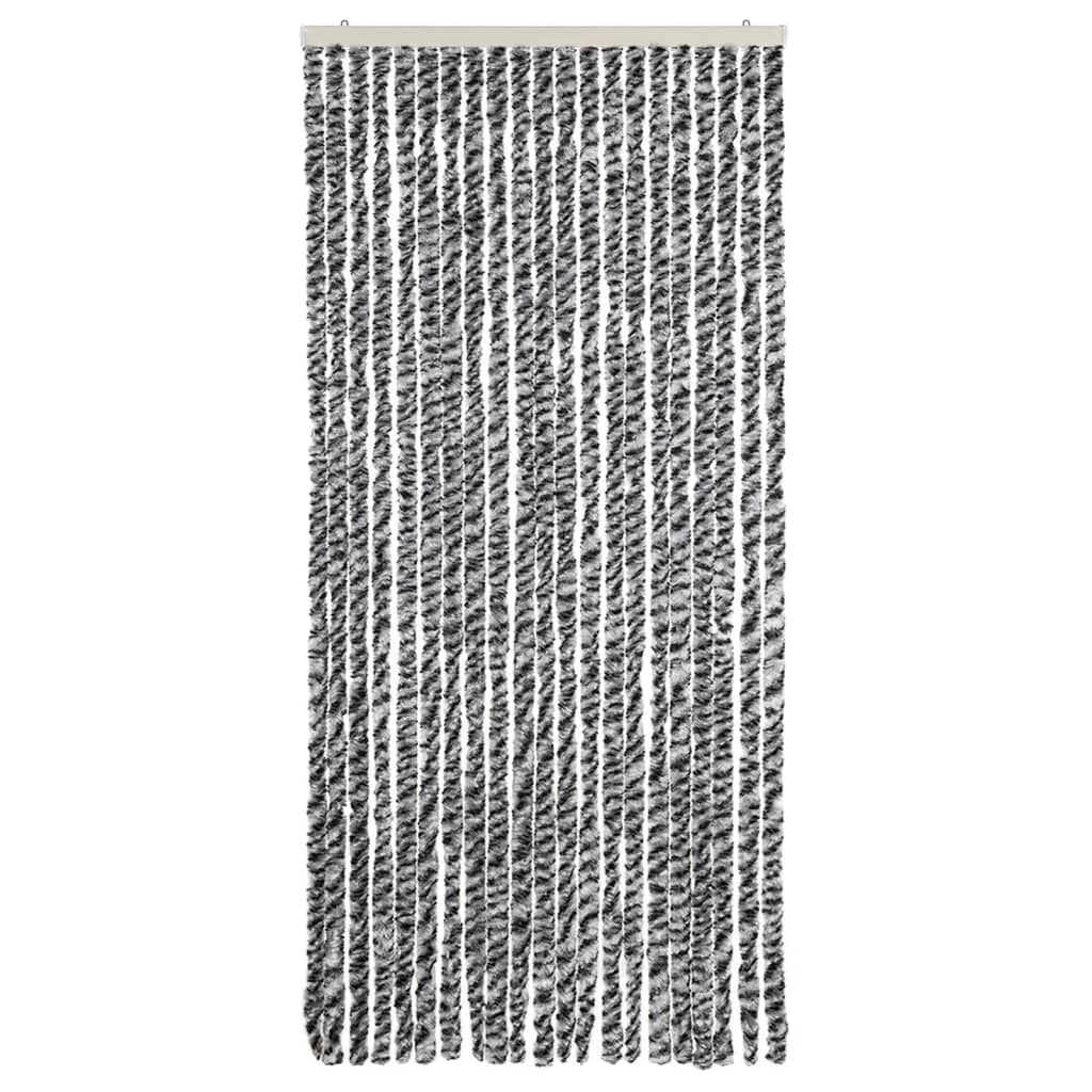 Fly Curtain Grey and Black and White 90x200 cm Chenille