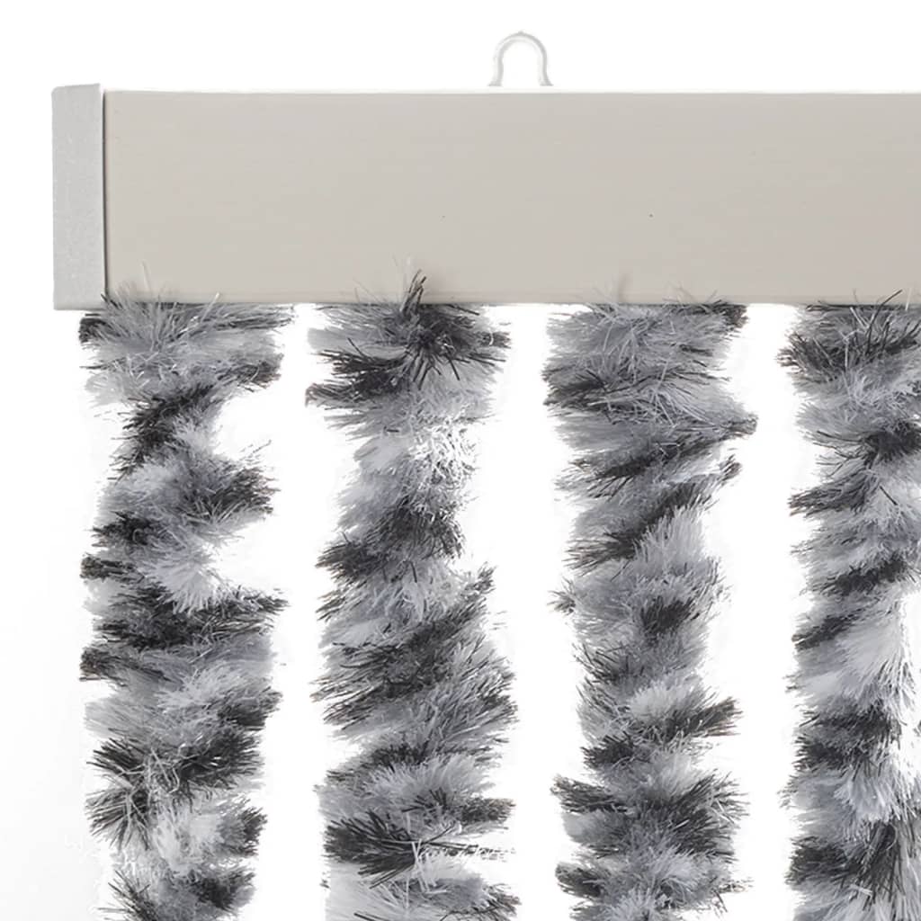 Fly Curtain Grey and Black and White 90x200 cm Chenille