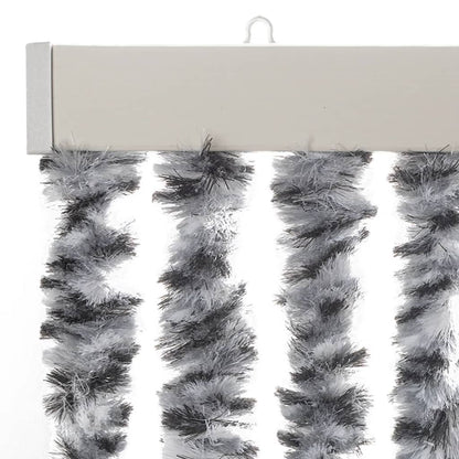Fly Curtain Grey and Black and White 90x200 cm Chenille