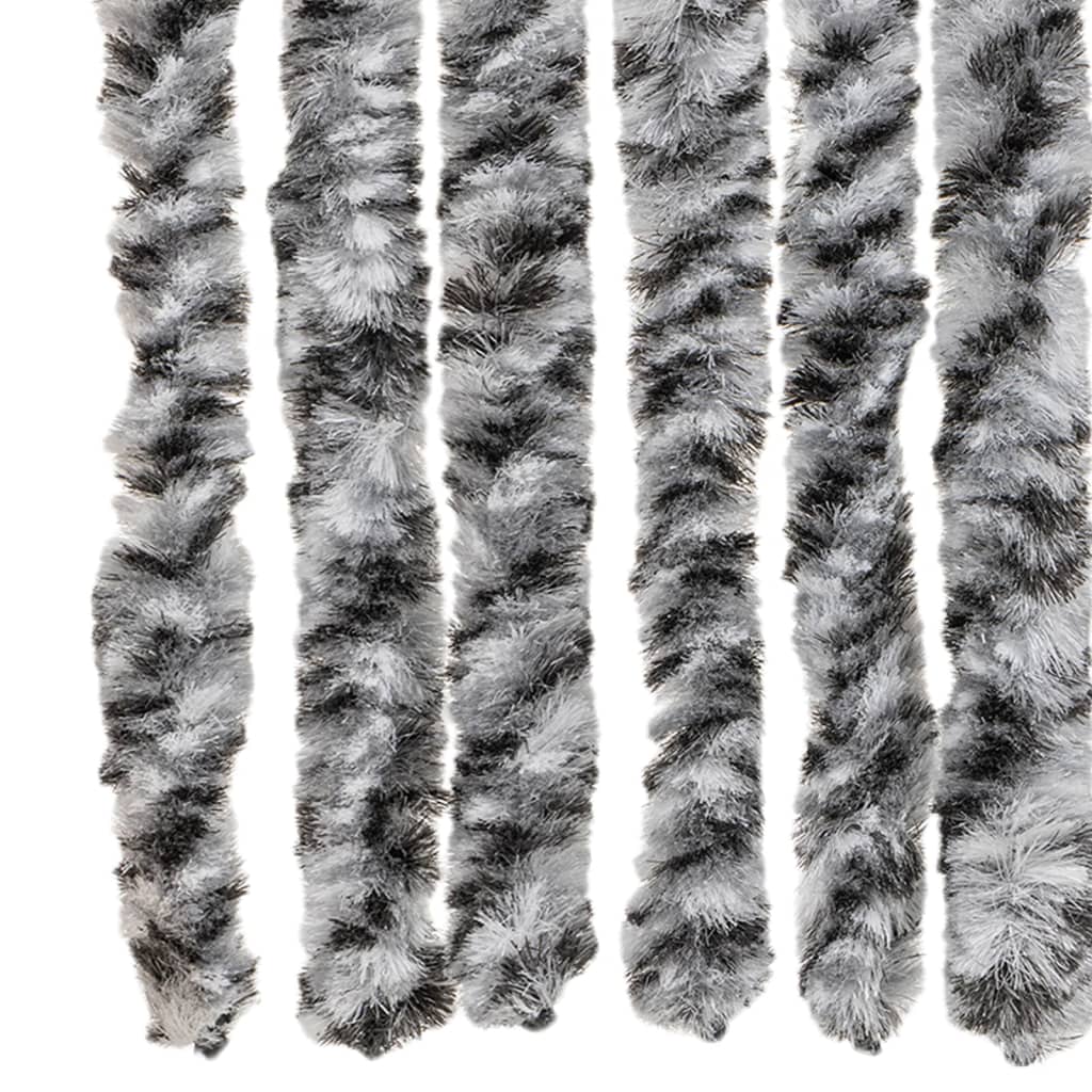 Fly Curtain Grey and Black and White 90x200 cm Chenille