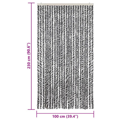 Fly Curtain Grey and Black and White 100x230 cm Chenille