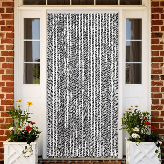 Fly Curtain Grey and Black and White 100x230 cm Chenille