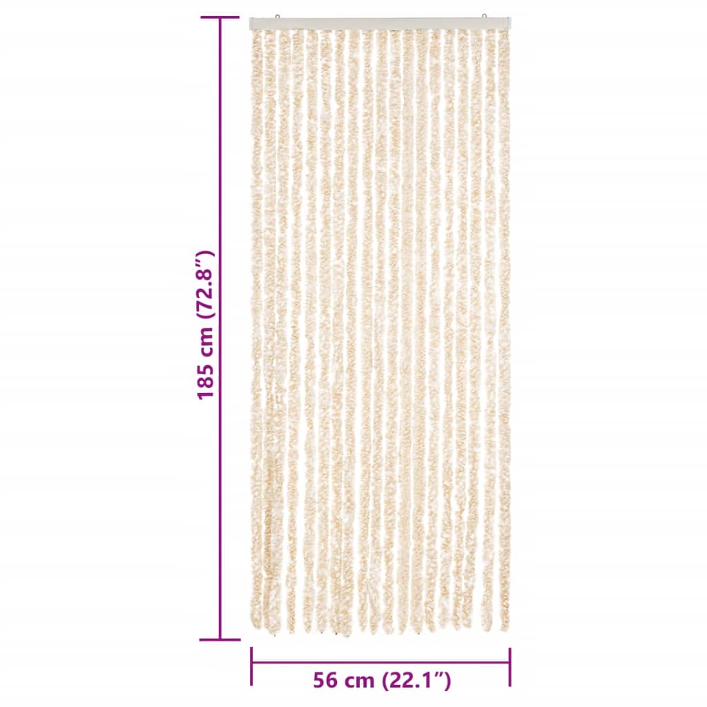 Fly Curtain Beige and White 56x185 cm Chenille