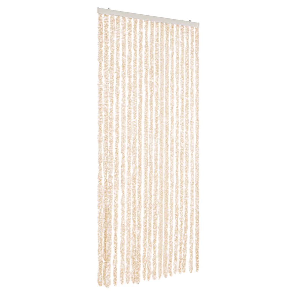 Fly Curtain Beige and White 56x200 cm Chenille