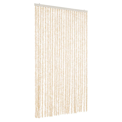 Fly Curtain Beige and White 100x220 cm Chenille