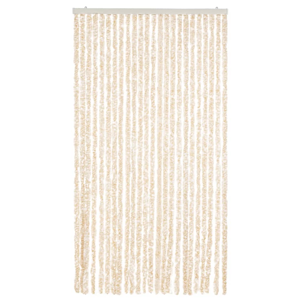 Fly Curtain Beige and White 100x230 cm Chenille
