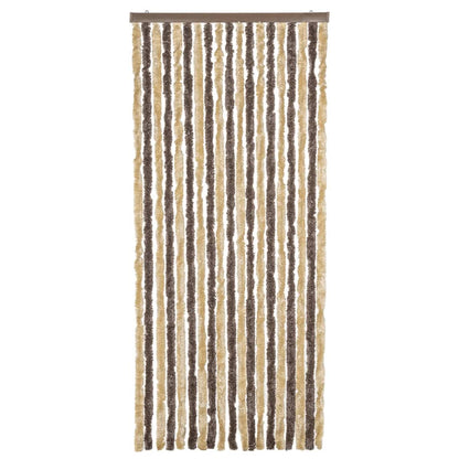 Fly Curtain Dark Brown and Beige 56x200 cm Chenille
