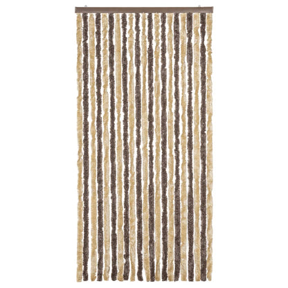 Fly Curtain Dark Brown and Beige 90x220 cm Chenille