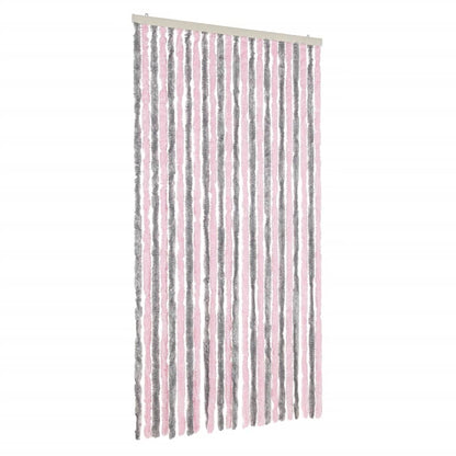 Fly Curtain Silver Grey and Pink 100x220 cm Chenille