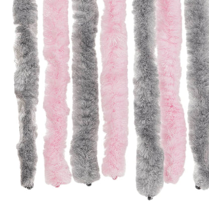 Fly Curtain Silver Grey and Pink 100x220 cm Chenille