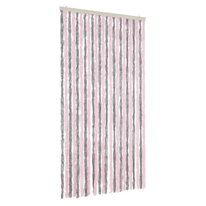 Fly Curtain Silver Grey and Pink 100x230 cm Chenille