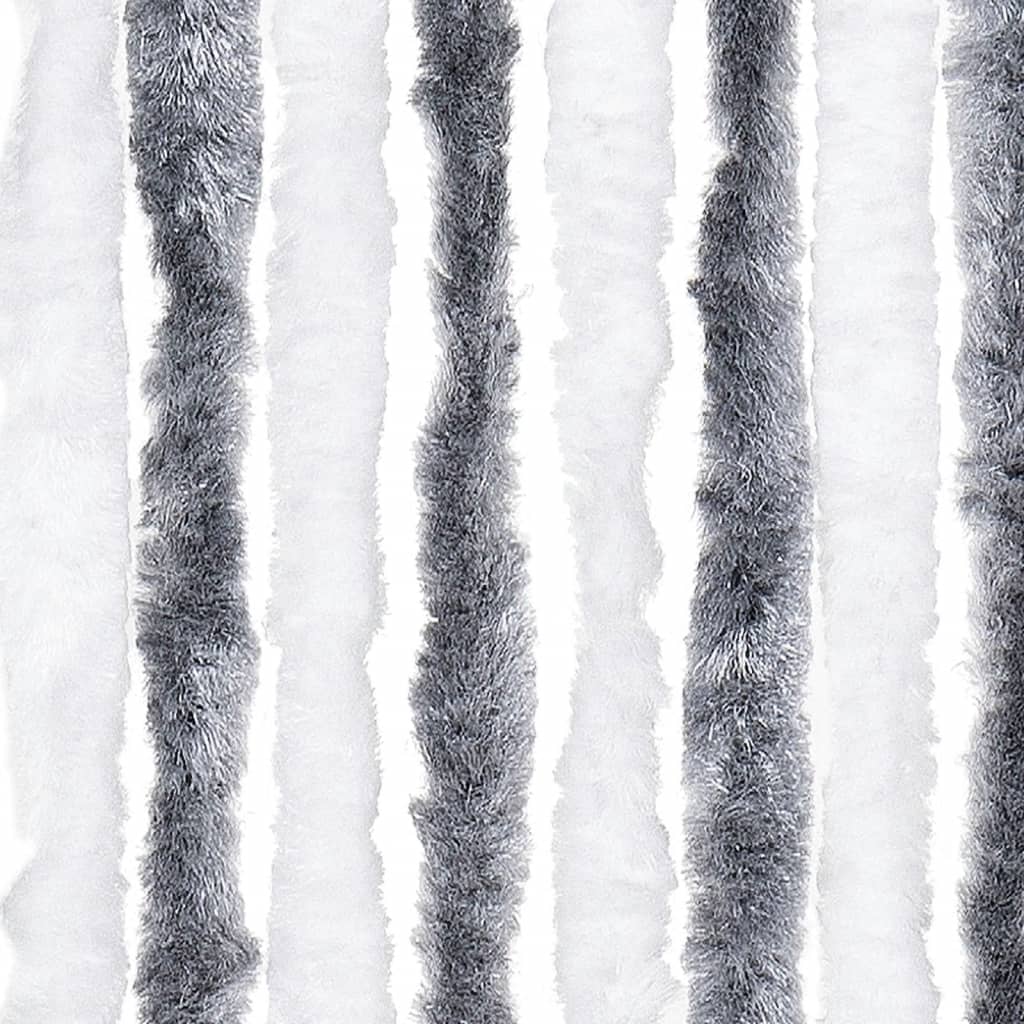 Fly Curtain Grey and White 100x230 cm Chenille