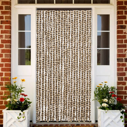 Fly Curtain Beige and Brown 90x200 cm Chenille