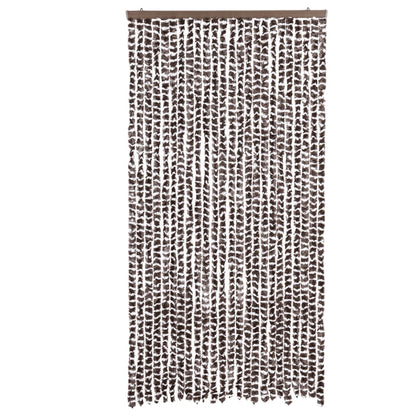 Fly Curtain Brown and White 100x230 cm Chenille