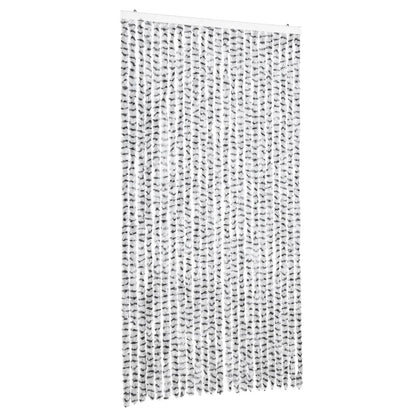 Fly Curtain Light Grey and Dark Grey 100x200 cm Chenille