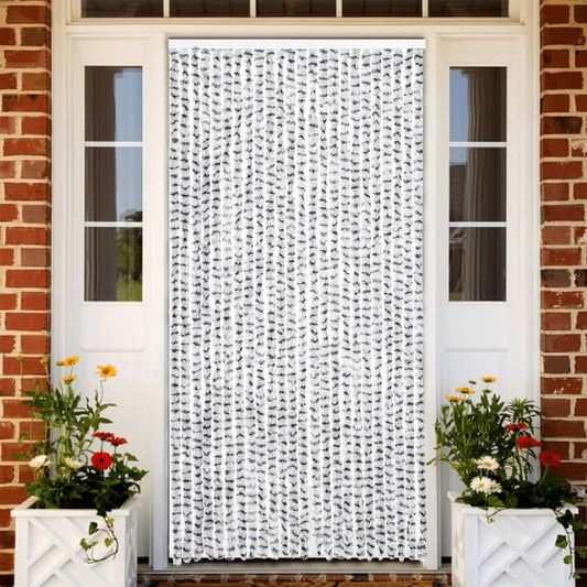 Fly Curtain Light Grey and Dark Grey 100x200 cm Chenille