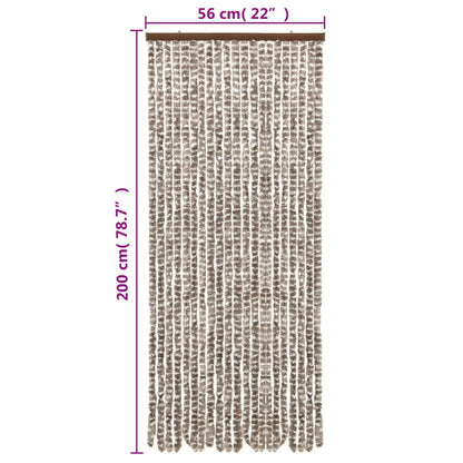 Fly Curtain Taupe and White 56x200 cm Chenille